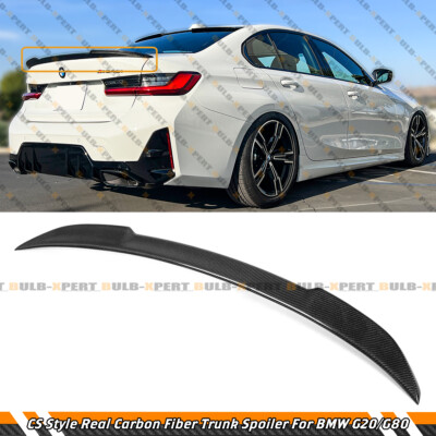 FOR 19-24 BMW G20 3 SERIES 330i G80 M3 CS STYLE CARBON FIBER TRUNK SPOILER WING