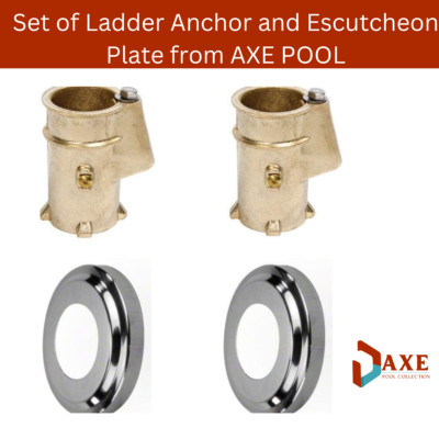 Anchor & Escutcheon Pool Rail Set, 4-Inch Anchor for 1.90-Inch Outer Diameter