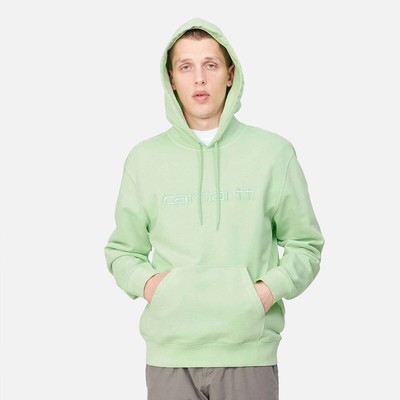 

Мужское худи с капюшоном Carhartt WIP Embroidered Logo зеленый