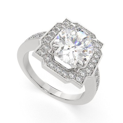4 Ct Oval Cut Diamond Engagement Ring SI1 D White Gold 14k