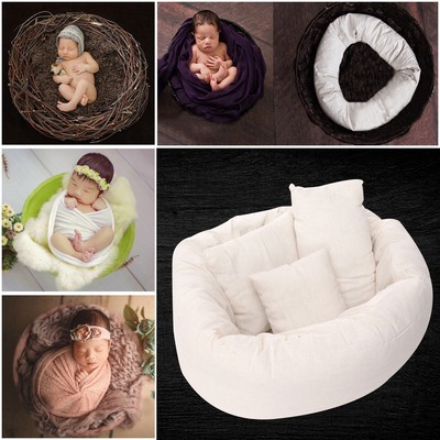  Newborn Baby Photography Basket Filler Wheat Donut Posing Props Baby Pillow New