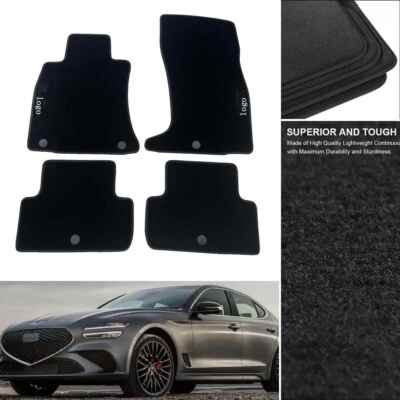 For Genesis G70 G80 GV60 GV70 Car Floor Mats Waterproof Black Velour Carpet