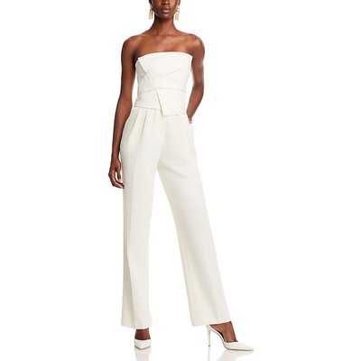 BCBGMAXAZRIA Womens Ivory Lace Strapless Special Occasion Jumpsuit 6 BHFO 2483
