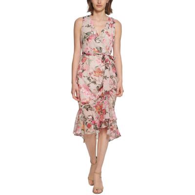 

Женское шифоновое платье-футляр без рукавов Eliza J BHFO 5034, Ivory multi