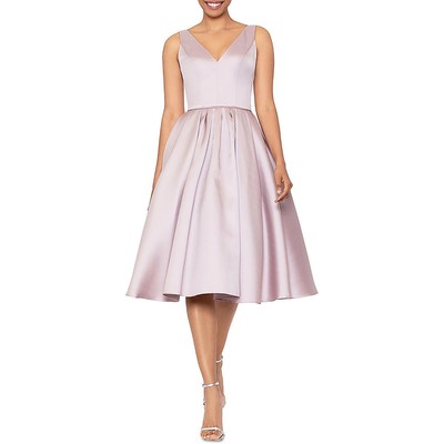 Женское розовое миди-платье Mikado цвета морской волны с V-образным вырезом без рукавов и расклешенными рукавами 0 BHFO 1647