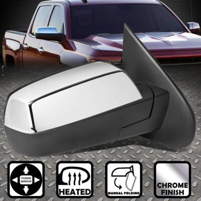 ДЛЯ 14-18 CHEVY SILVERADO/GMC SIERRA ПРАВОЕ БУКСИРОВОЧНОЕ ЗЕРКАЛО С ЭЛЕКТРОПРИВОДОМ И ПОДОГРЕВОМ, ХРОМИРОВАННОЕ