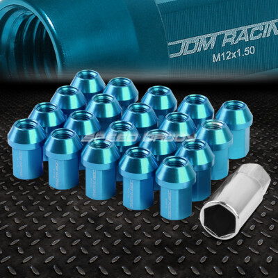 АЛЮМИНИЕВЫЙ КОРПУС JDM НЕБЕСНО-ГОЛУБОГО ЦВЕТА С 20 ГАЙКАМИ + КЛЮЧ M12X1,5 ДИАМЕТРОМ 25 ММ / ВЫСОТОЙ 35 ММ