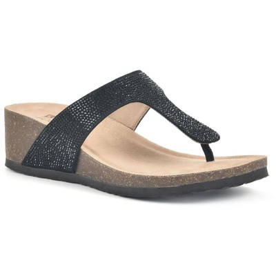 

Черные босоножки White Mountain Womens Action Black Thong Sandals Shoes 8 Medium (B,M) BHFO 5124, Black multi