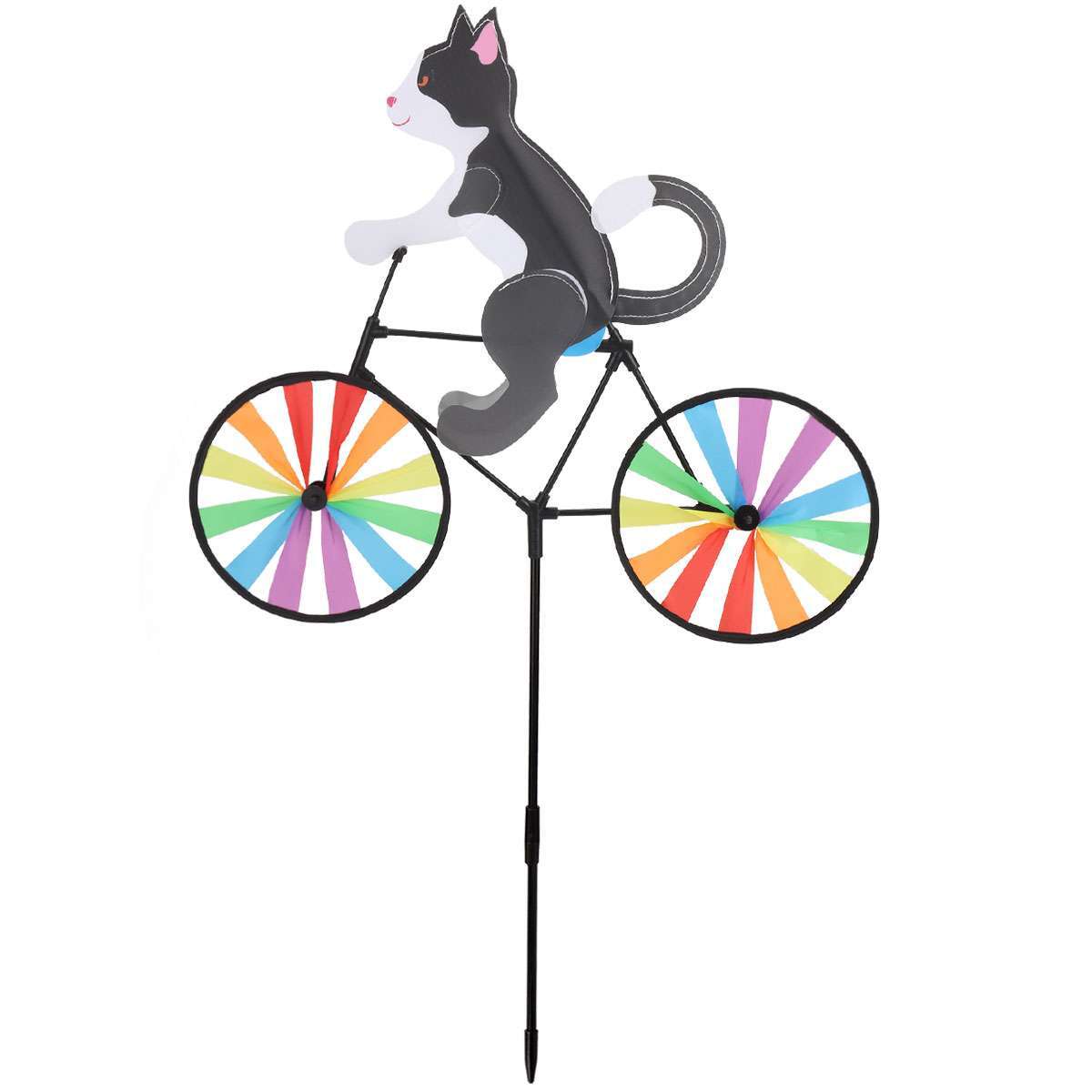 Animal Cat Dog On Bike Bicycle Windmill Wind Spinner Home Garden Yard Decoration