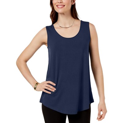 

Женская футболка без рукавов из джерси темно-синего цвета JM Collection Petites  BHFO 6155, Intrepid blue