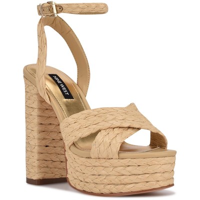 

Женские туфли на платформе до щиколотки Nine West Hadyn цвета слоновой кости, 8, средние (B,M), BHFO 3287, Light natural