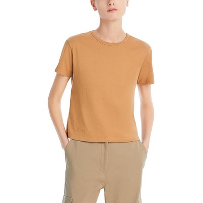 Женская коричневая однотонная винтажная футболка Monrow Top L BHFO 0549