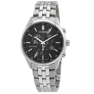 Pre-owned Citizen Eco-drive Chronograph Black Dial Men's Watch At2140-55e