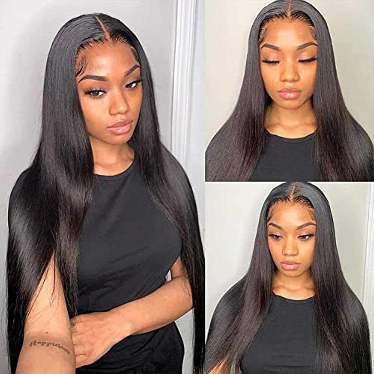 Ali panda HD Straight Lace Front Human Hair Wig (20inch, Natural Color)