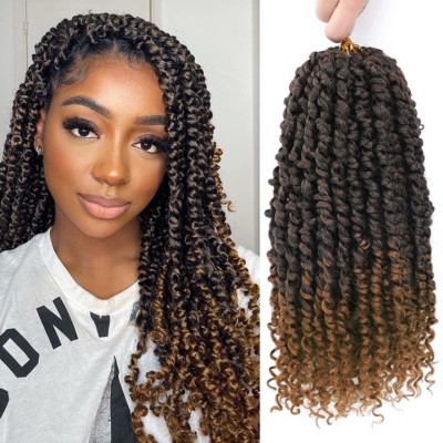 Twist Hair 14 In, Short Passion Twist Crochet Hair for Women 8 Packs Ombre Brown