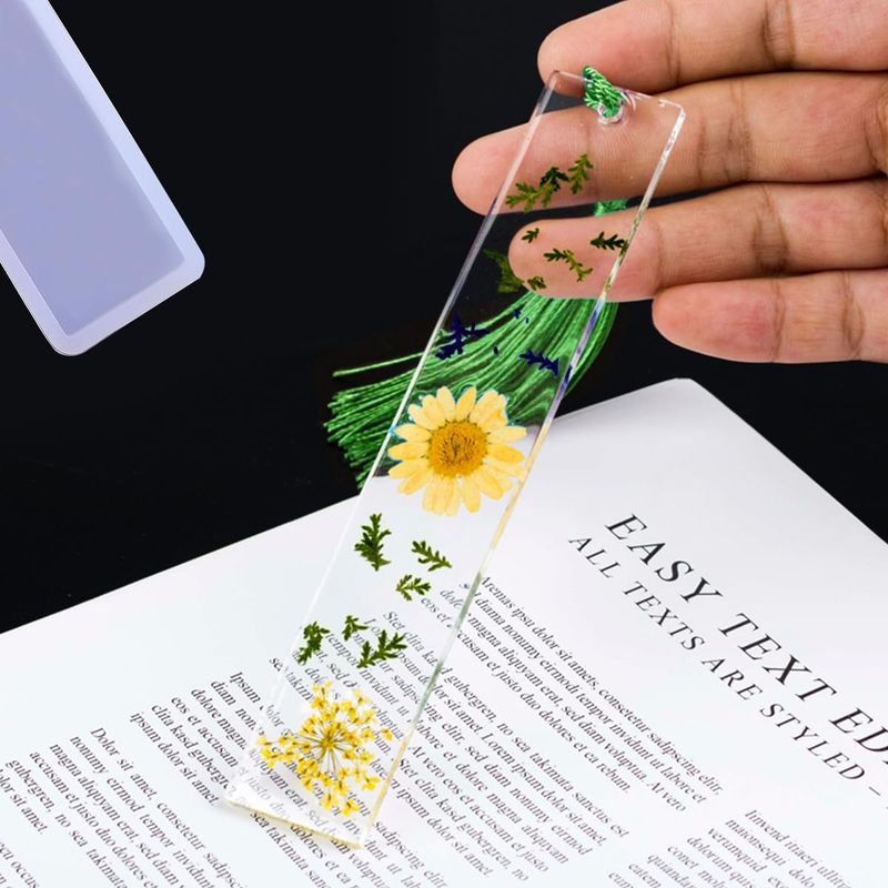 3 Pcs DIY Bookmark Resin Mold With 7 Designs, Rectangle Silicone Epoxy Resin Mou