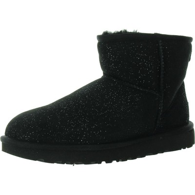 Повседневные ботильоны Ugg Womens из черной замши на плоской подошве 8 Medium (B,M) BHFO 5849