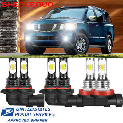 For Nissan Armada 2011-2015 6000K 6x LED Headlight High Low Fog Light Bulbs 200W