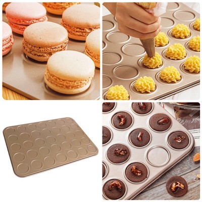 35 Cups Carbon Steel Macaron Mat Bakeware Non-stick Round Biscuits Baking Mat