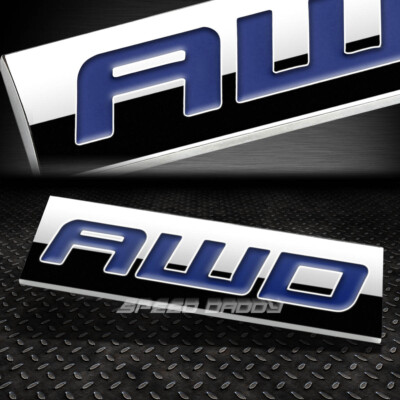 МЕТАЛЛИЧЕСКАЯ РЕШЕТКА БАГАЖНИКА, ЭМБЛЕМА, НАКЛЕЙКА С ЛОГОТИПОМ, ЗНАЧОК С ОТДЕЛКОЙ, ПОЛИРОВАННАЯ СИНЯЯ НАДПИСЬ AWD
