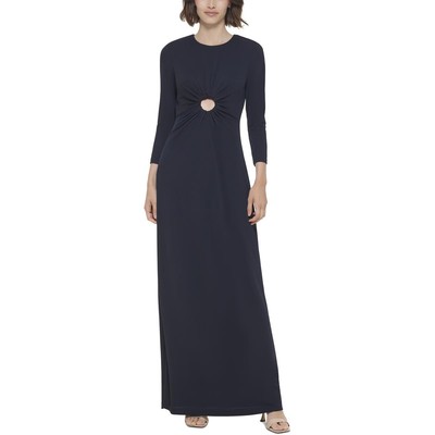

Calvin Klein Женское темно-синее длинное вечернее платье с разрезом  BHFO 1729, Navy