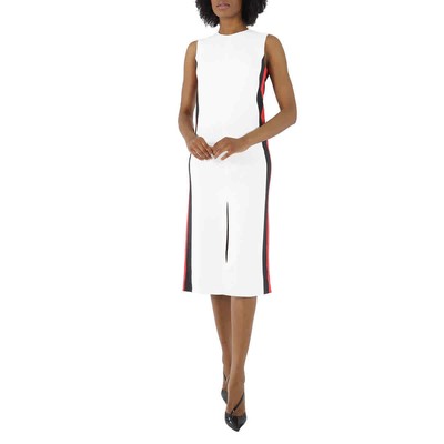 Pre-owned Burberry Ladies White Roundneck Sleevless Dress