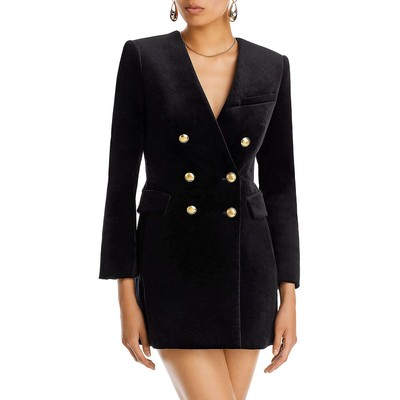 A.L.C. Womens Chelsea Black Velvet Long Sleeves Short Mini Dress 8 BHFO 0649