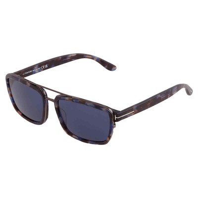 Pre-owned Tom Ford Anders Blue Rectangular Men's Sunglasses Ft0780 55v 58 Ft0780 55v 58
