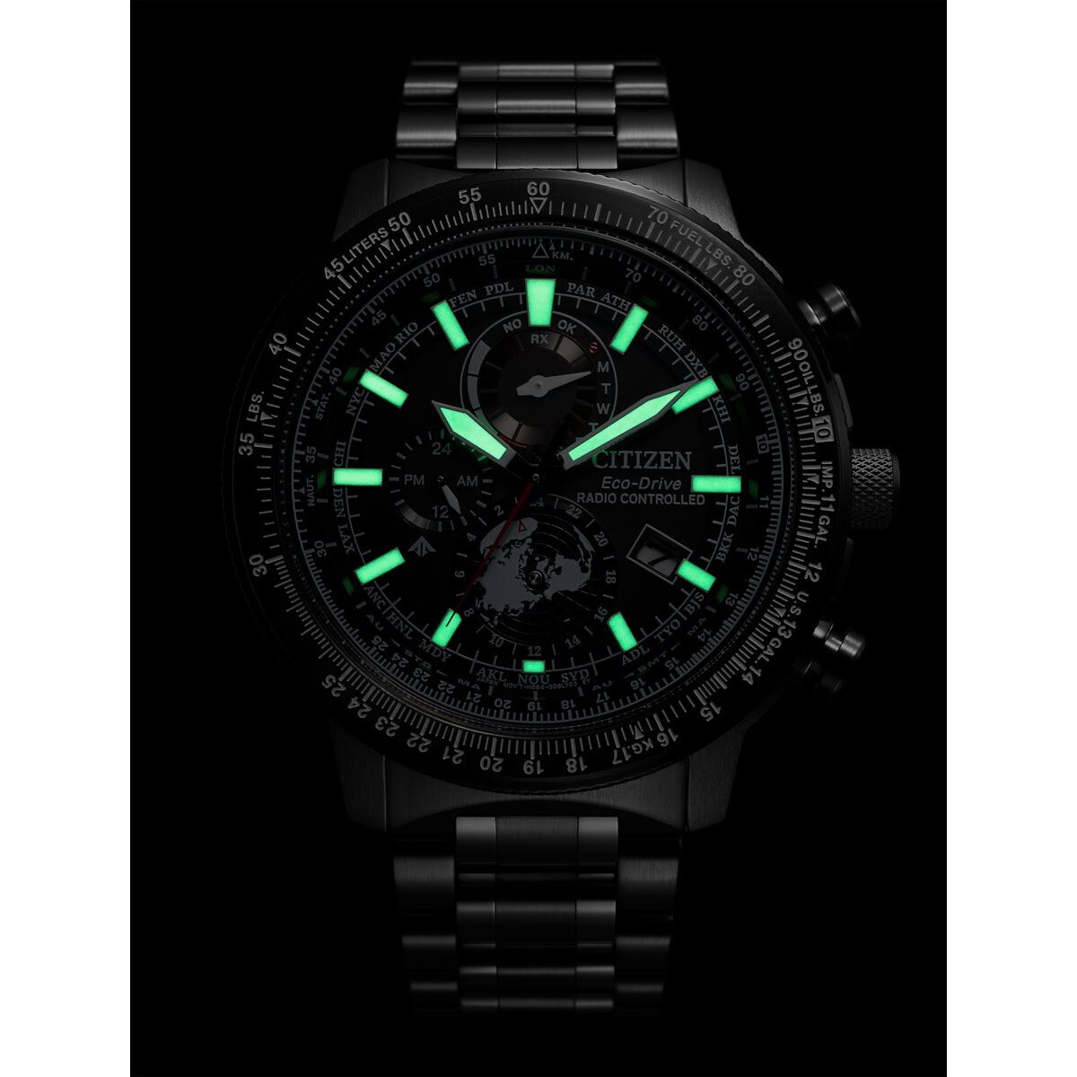 Pre-owned Citizen Pre-order  Promaster Sky Eco Drive Direct Flight Watch Men's By3005-56g