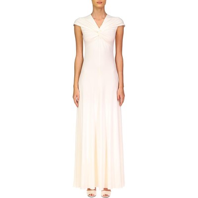 

Halston Womens Scarlet Cap Sleeve V-образным вырезом Maxi Evening Dress Gown BHFO 2678