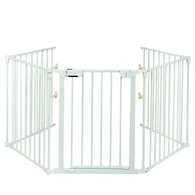 Costway Fireplace Fence Baby Safety Fence Hearth Gate BBQ Metal Fire Pet White