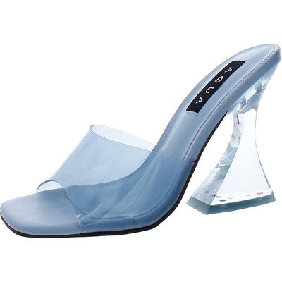 Aqua Womens Nora Blue Slip On Square Toe Heels 5.5 Medium (B,M) BHFO 5186