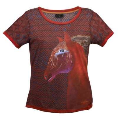 Laurel Burch Tee Shirt Red Mare LBT044