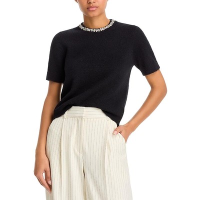 VELVET BY GRAHAM & SPENCER Womens Black Alpaca Blend Pullover Top M BHFO 8663