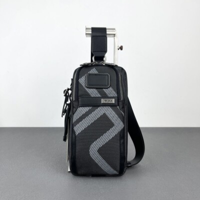 TUMI Alpha Compact Sling Body Bag Black Nylon Business Travel Outlet