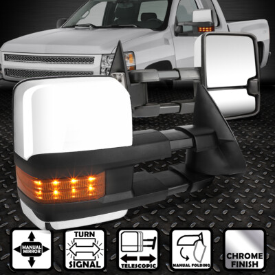 ДЛЯ 03-07 GM GMT800 ВЫДВИЖНОЙ РЫЧАГ + СВЕТОДИОДНАЯ СИГНАЛЬНАЯ ЛАМПА ЗАДНЕГО ХРОМИРОВАННОГО ЗЕРКАЛА ЗАДНЕГО ВИДА