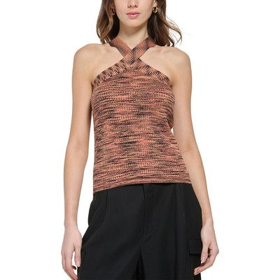 Женская оранжевая хлопковая рубашка на бретелях в рубчик DKNY L BHFO 2794