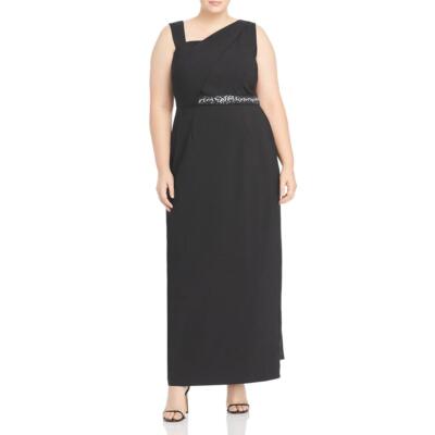 Adrianna Papell Womens Crepe Maxi Formal Evening Dress Plus BHFO 4994