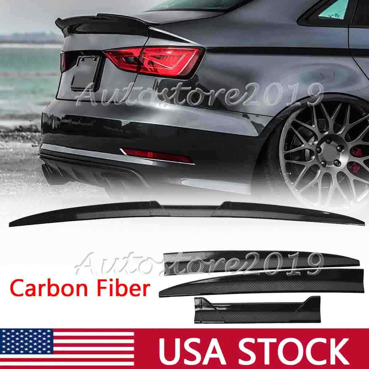For Audi A4 A5 A6 A7 Carbon Fiber Sedan Rear Trunk Spoiler Wing Lip 135cm Adjust