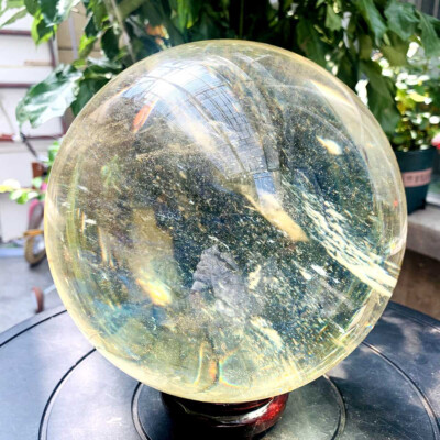 15.04LB Yellow melting stone quartz crystal sphere crystal ball magic reiki