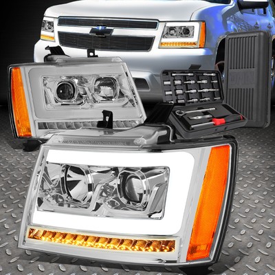 ДЛЯ 07-14 TAHOE SUBURBAN СВЕТОДИОДНАЯ ХРОМИРОВАННАЯ ЯНТАРНАЯ ФАРА ПРОЕКТОРА С ПОДСВЕТКОЙ + НАБОР ИНСТРУМЕНТОВ