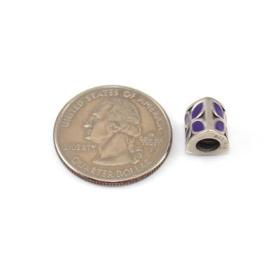 Pandora ALE Sterling Silver Purple Enamel Flower Petal Bead Charm