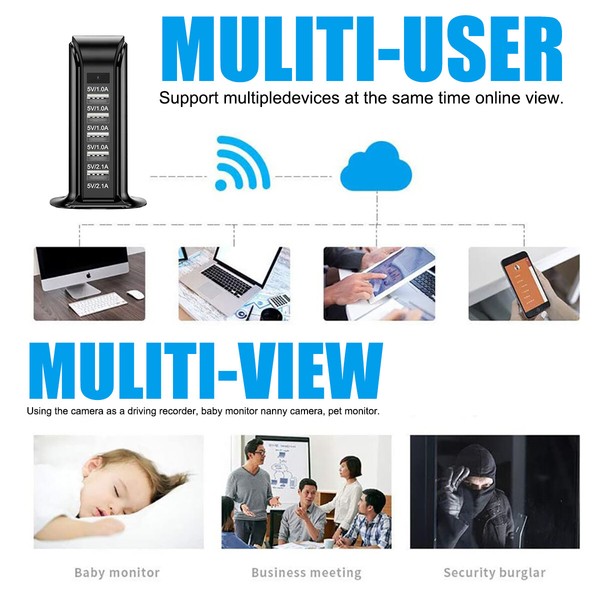 Hidden Wifi Camera Motion Detection Home Security Nanny HD Cam USB Charger Type. - Image 8