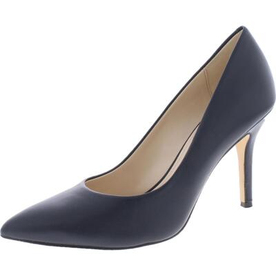 

Женские льняные темно-синие кожаные туфли-лодочки Nine West на каблуке 6, средний (B,M) BHFO 3524, Navy kid leather