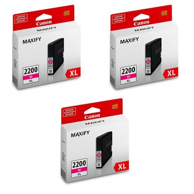 Емкость с пурпурными пигментными чернилами Canon PGI-2200 XL для некоторых принтеров MAXIFY, 3 шт.