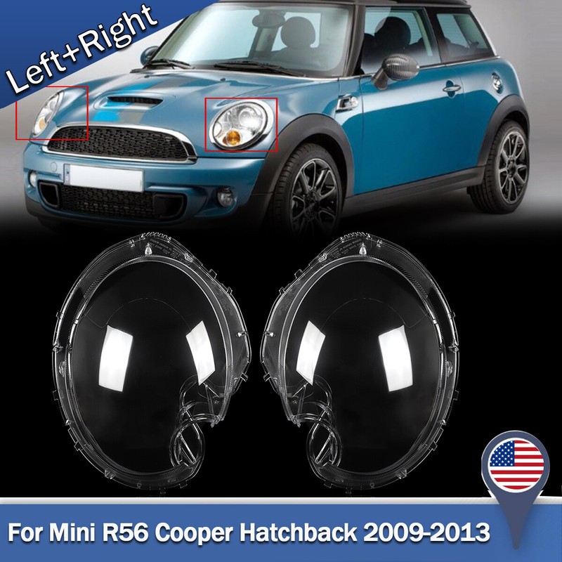 1 Pair Headlight Cover Clear Lens Replacement for BMW Mini Cooper R56 2007-2015