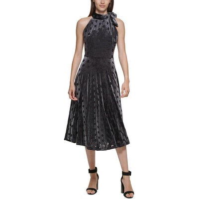 

Женское бархатное платье миди в горошек Calvin Klein BHFO 2543, Charcoal