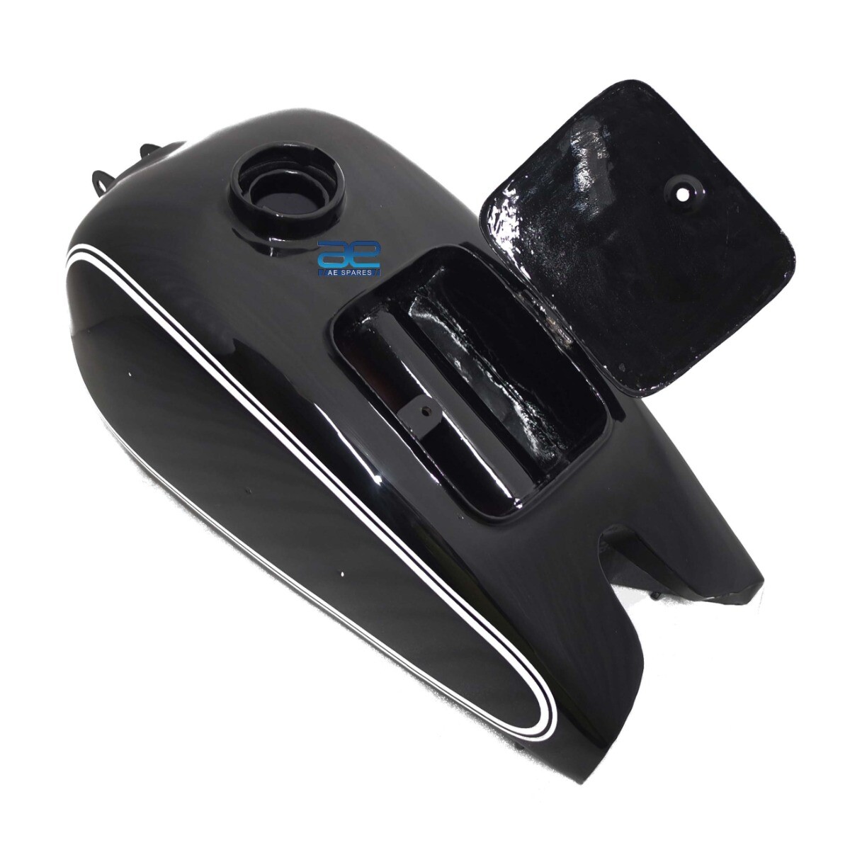 Petrol Fuel Gas Tank With Cap Black  & White Stripe For BMW R71  