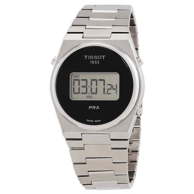 Мужские кварцевые цифровые часы Tissot PRX с черным циферблатом T1374631105000