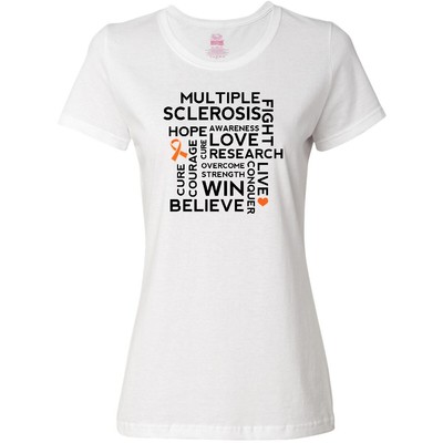 Inktastic Multiple Sclerosis MS Awareness Walk Women's T-Shirt M S Support Word